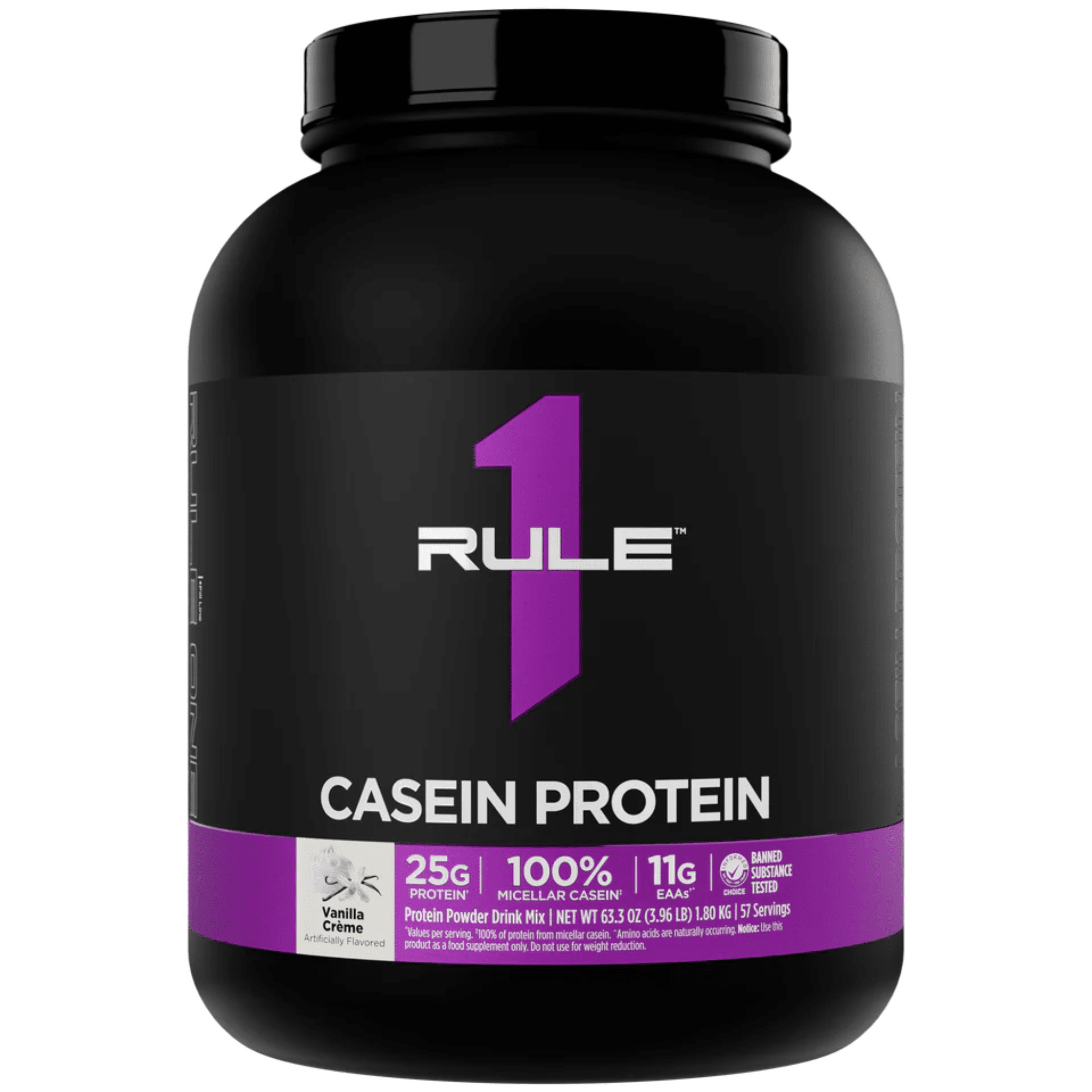 Rule 1 Casein protein powder, 4lb size, Vanilla flavor