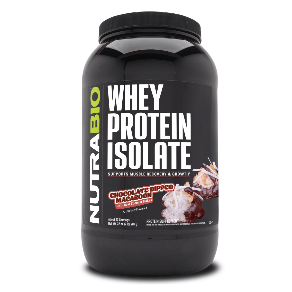 NutraBio 100% Whey Isolate — 25g Protein, 120 Calories, Zero Fat