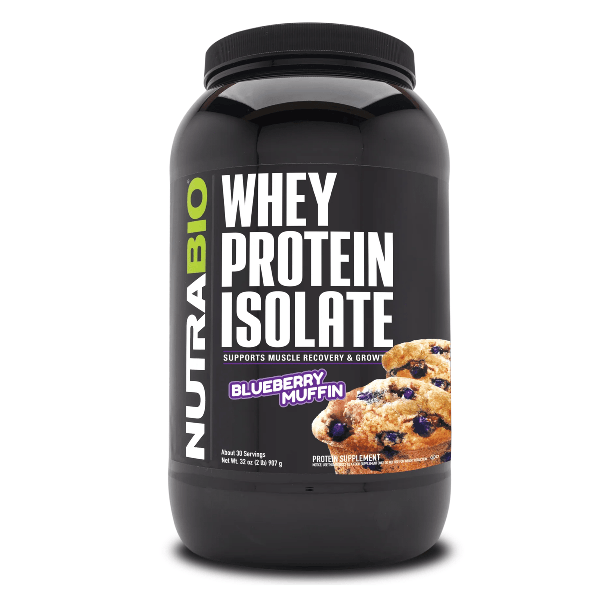 NutraBio 100% Whey Isolate — 25g Protein, 120 Calories, Zero Fat