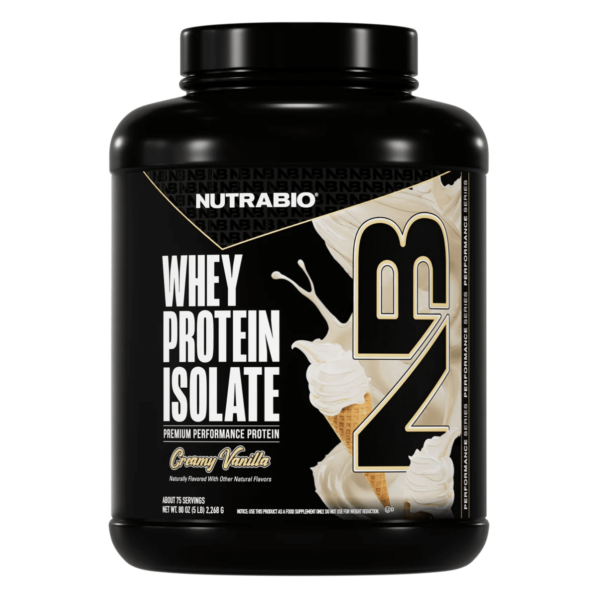 NutraBio 100% Whey Isolate — 25g Protein, 120 Calories, Zero Fat