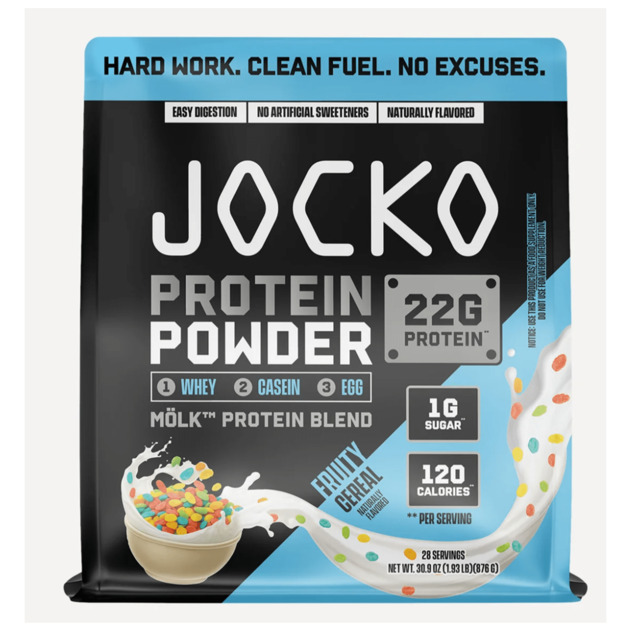Jocko Molk Protein Powder, Fruity Cereal flavor