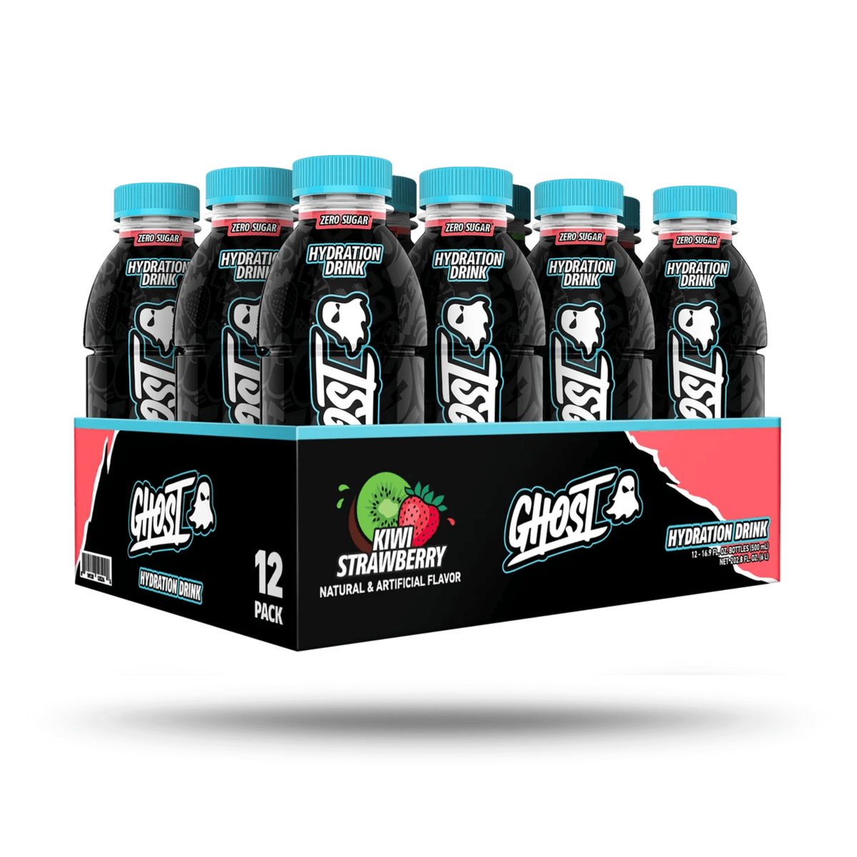 Ghost Hydration pre-workout powder, Case size, Kiwi Strawberry flavor