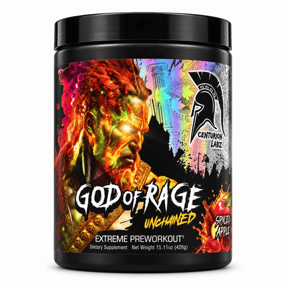 Centurion Labz God of Rage UNCHAINED — High-Stim Pre-Workout, 1 Scoop Max