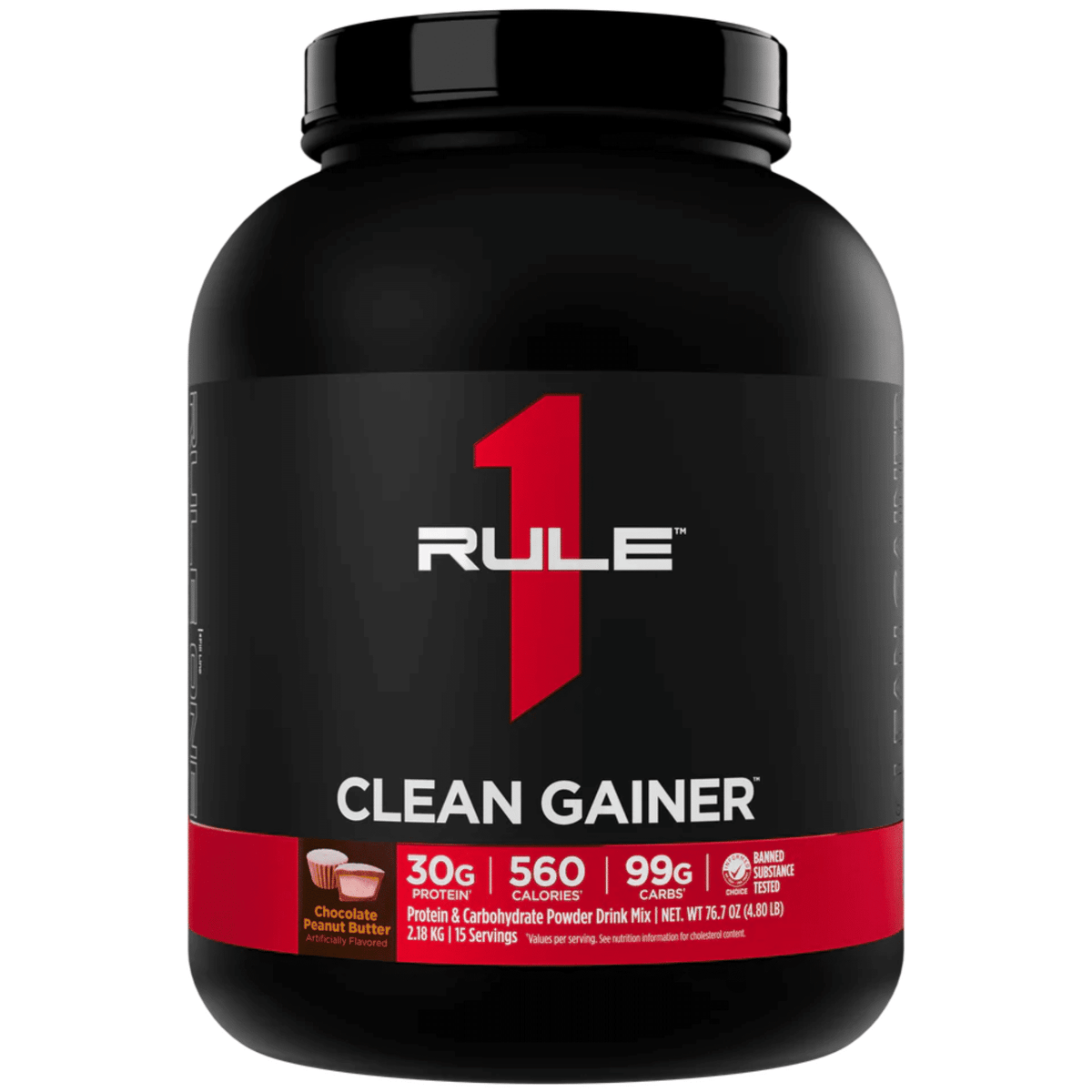 Rule One R1 Clean Gainer mass gainer powder, 15sv size, Chocolate PB flavor