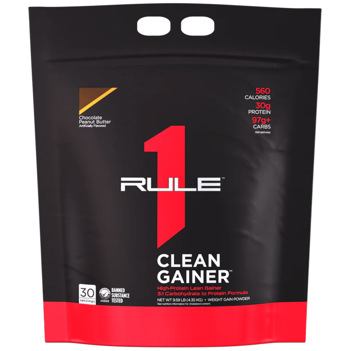 Rule One R1 Clean Gainer mass gainer powder, 30sv size, Chocolate PB flavor