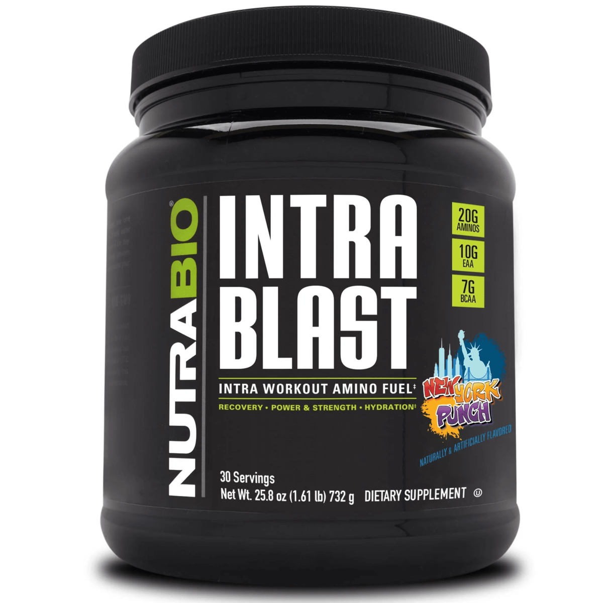 NutraBio Intra Blast supplement facts panel