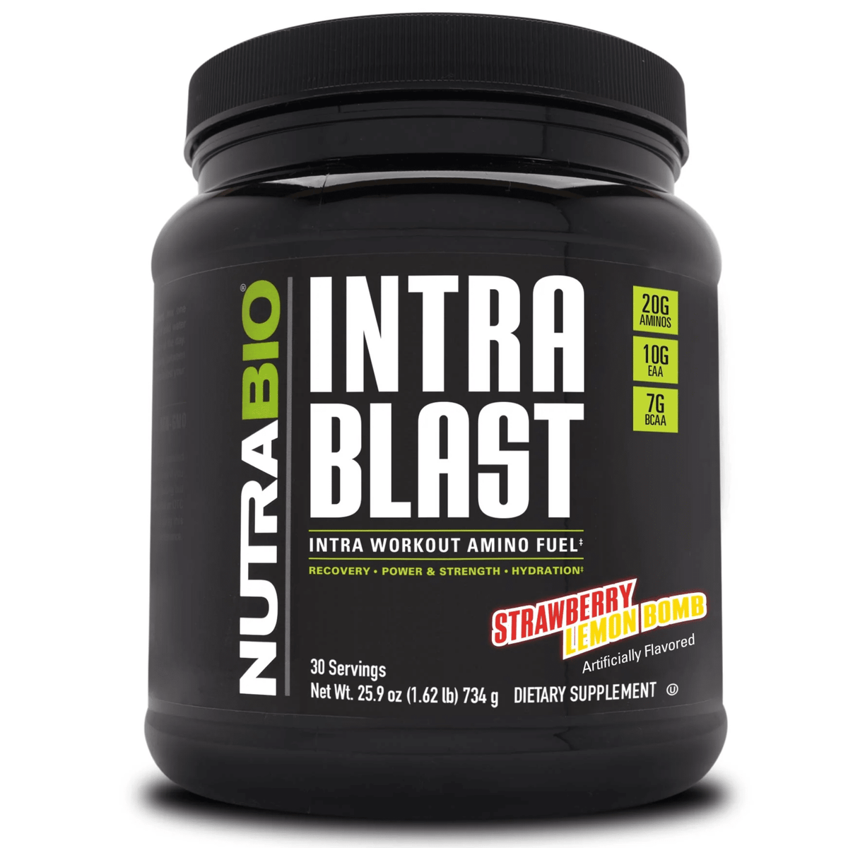 NutraBio Intra Blast supplement facts panel