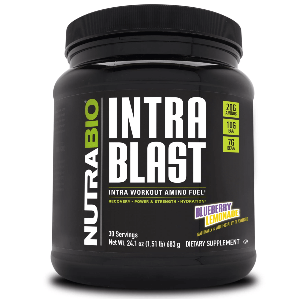 NutraBio Intra Blast supplement facts panel