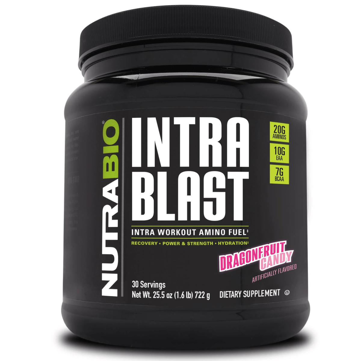 NutraBio Intra Blast supplement facts panel