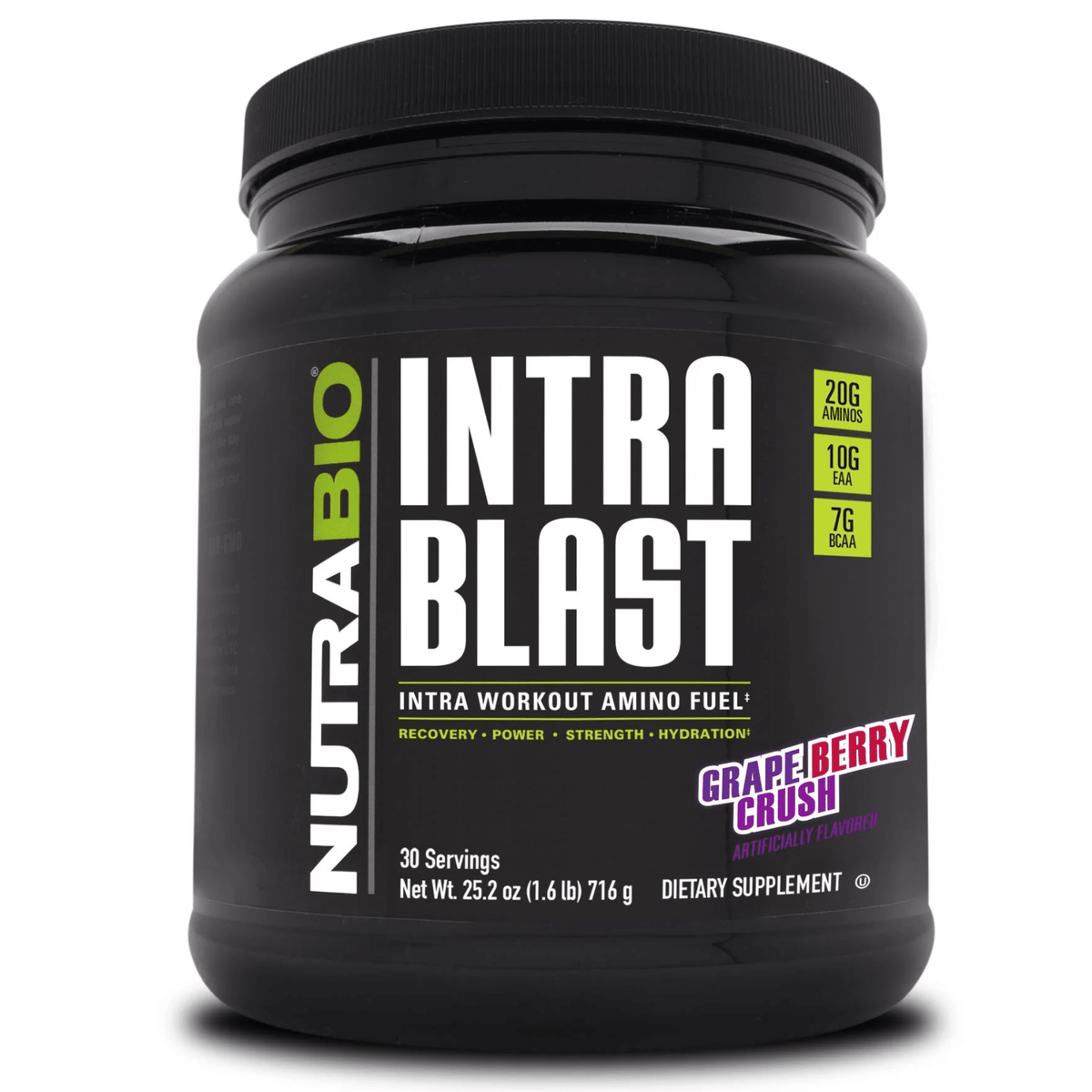 NutraBio Intra Blast supplement facts panel