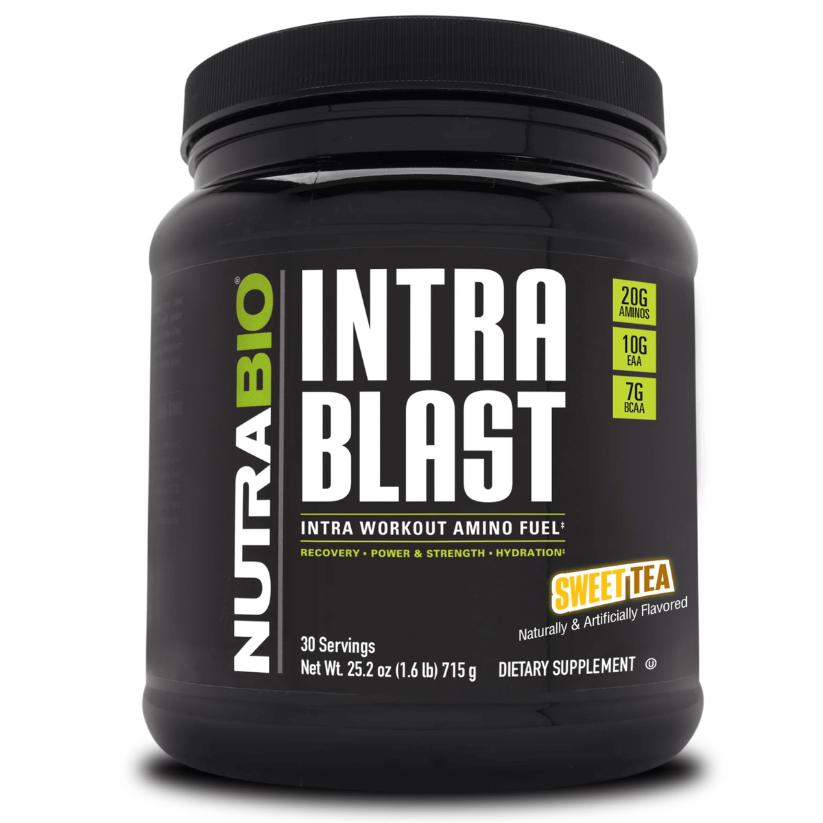 NutraBio Intra Blast supplement facts panel