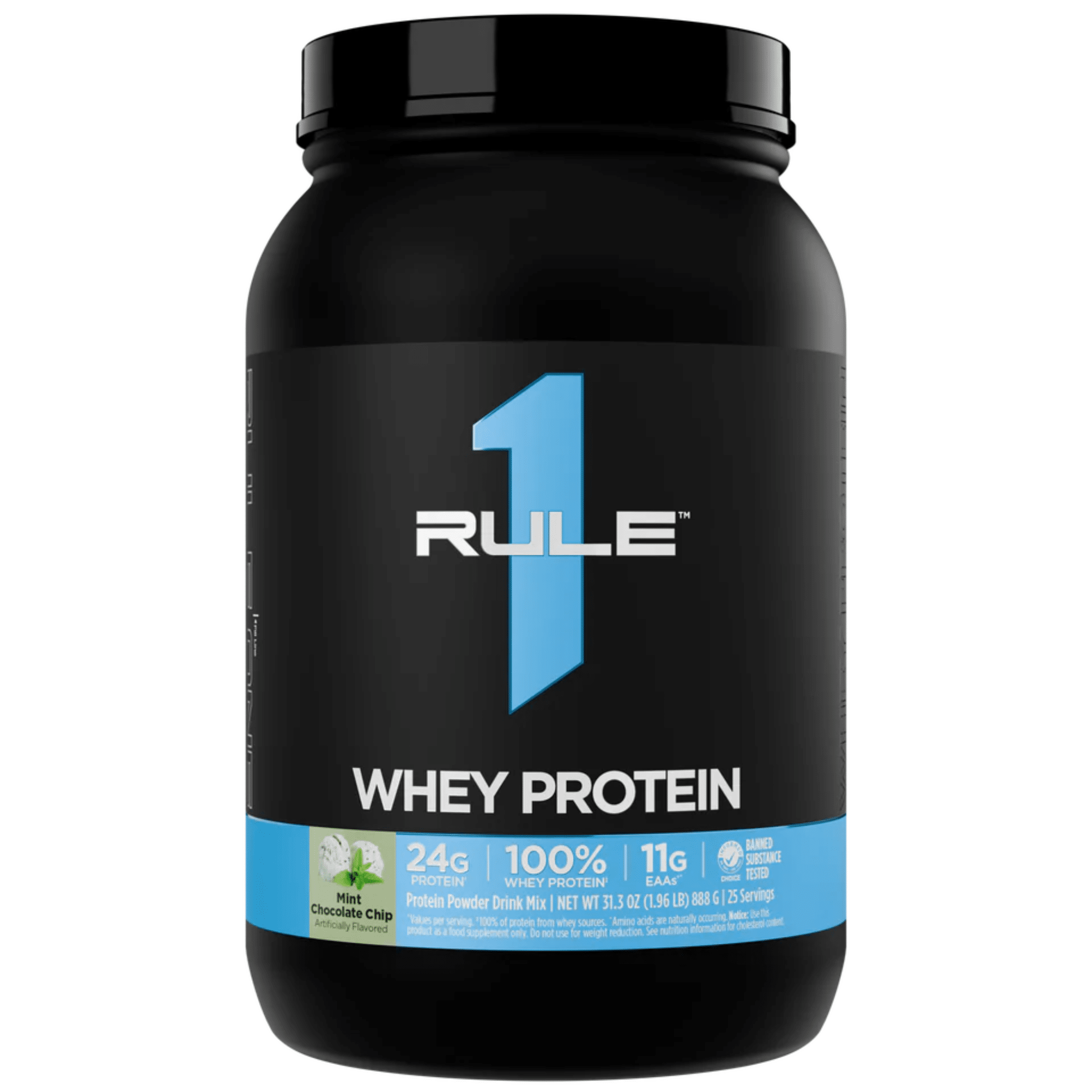 Rule 1 protein powder, 2lb size, Mint Chocolate Chip flavor