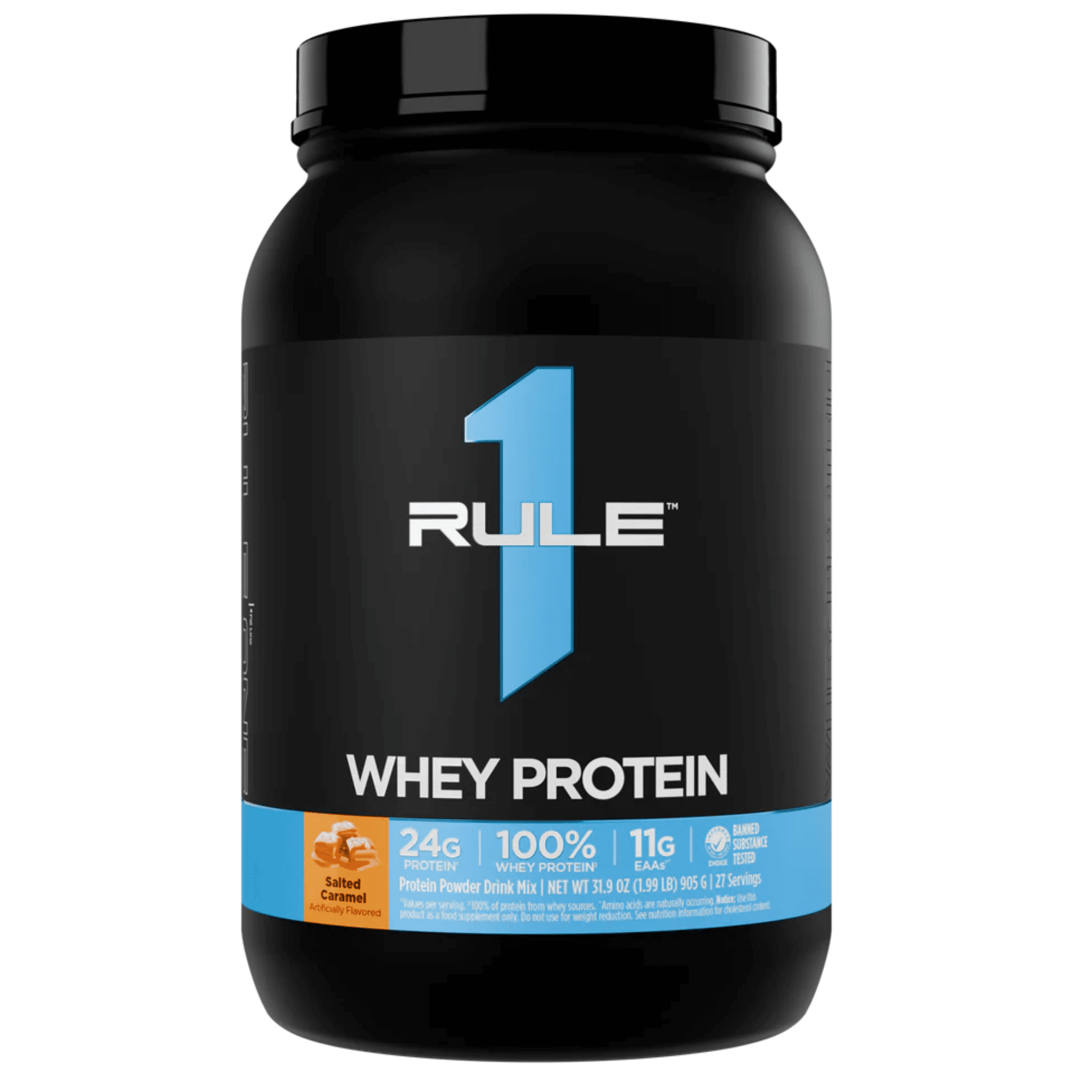 Rule 1 protein powder, 2lb size, Salted Caramel flavor