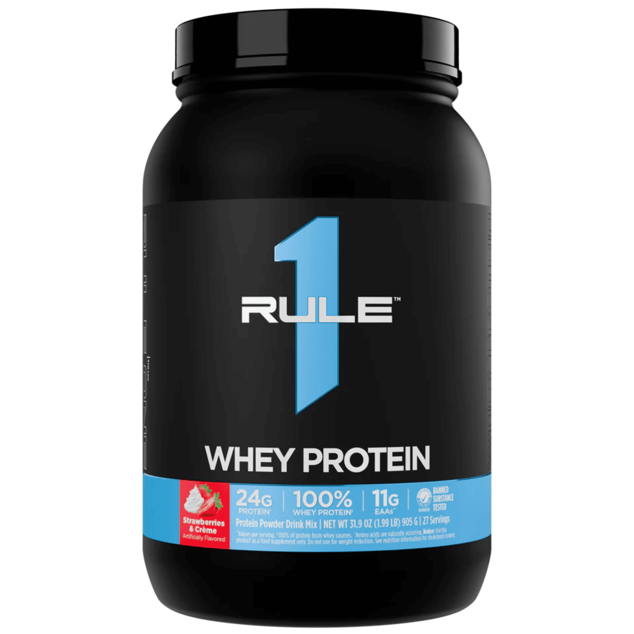 Rule 1 protein powder, 2lb size, Strawberries & Cream flavor
