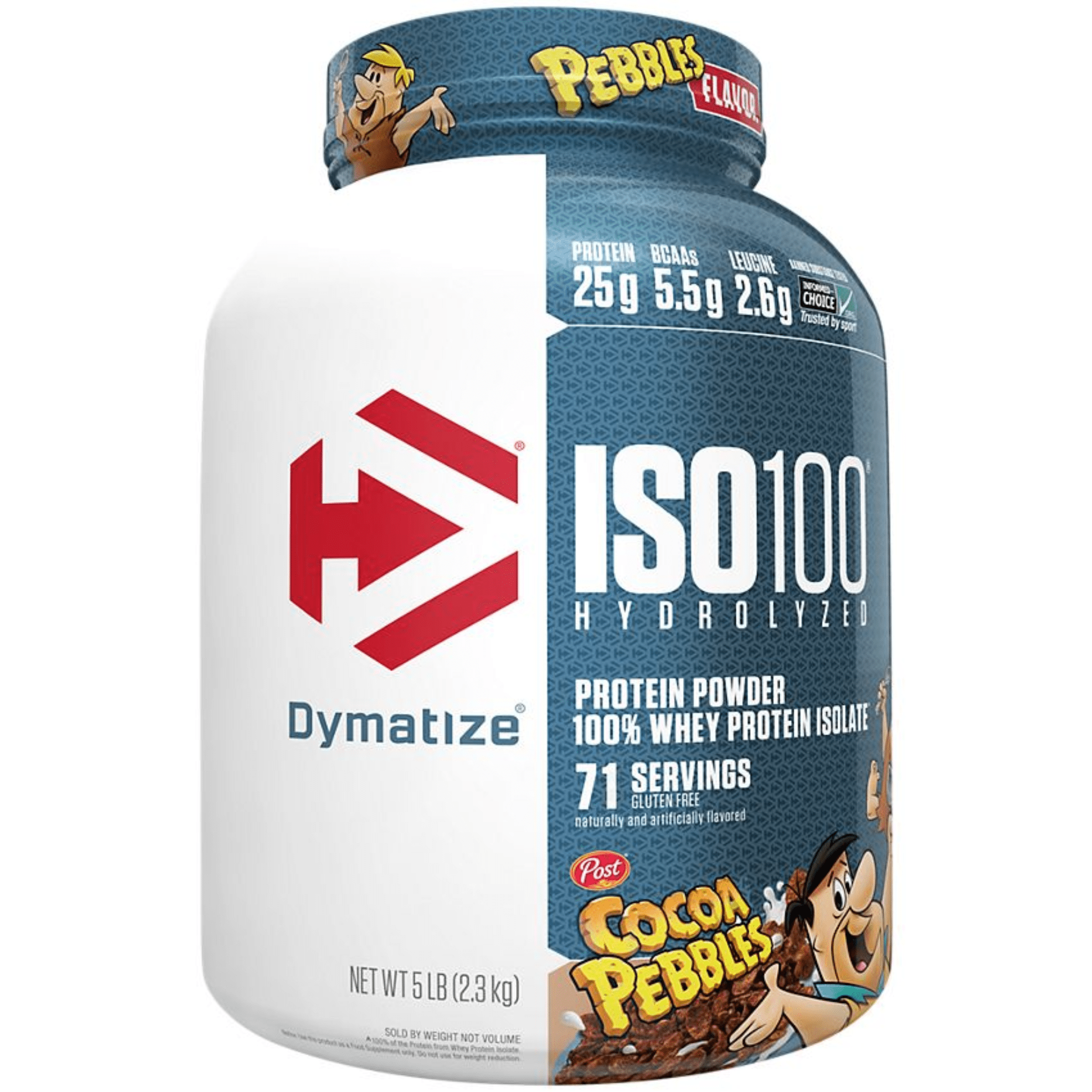 Dymatize Iso 100 protein powder, 5lb size, Cocoa Pebbles flavor