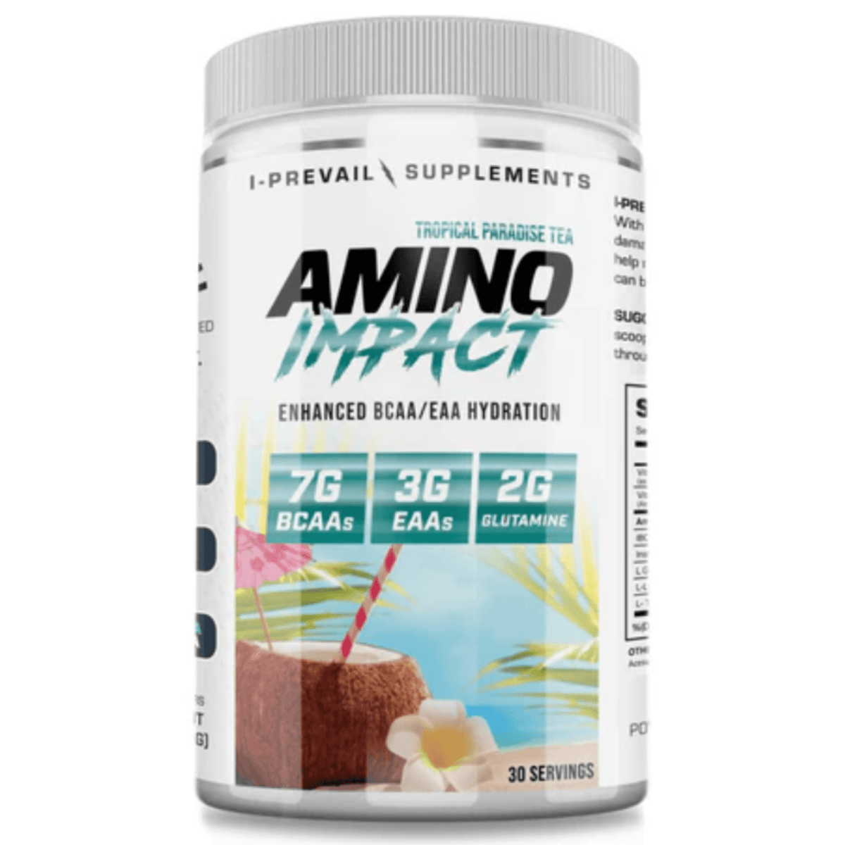 I Prevail Amino Impact, 30sv size, Tropical Paradise Tea flavor