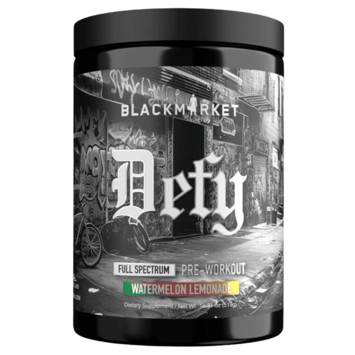 Black Market DEFY pre-workout powder, 40/20 sv size, Watermelon Lemonade flavor