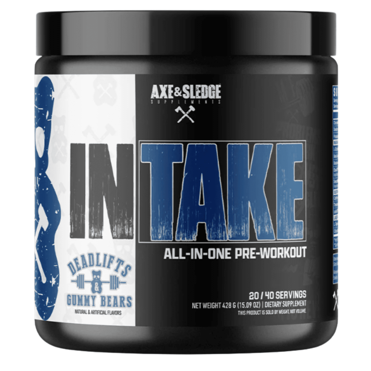 Axe & Sledge Intake Pre Workout supplement facts panel