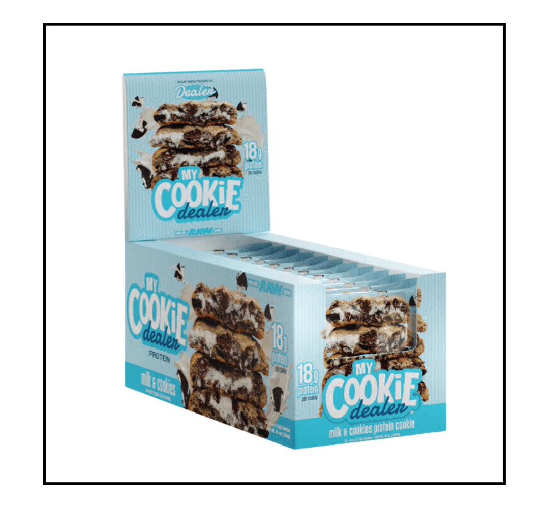 My Cookie Dealer Protein Cookie bar, front of container