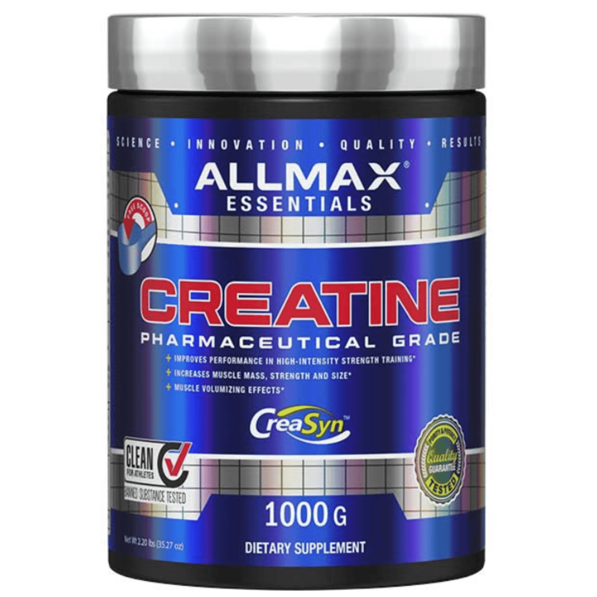 AllMax Creatine Monohydrate, 1000g size, Unflavored flavor