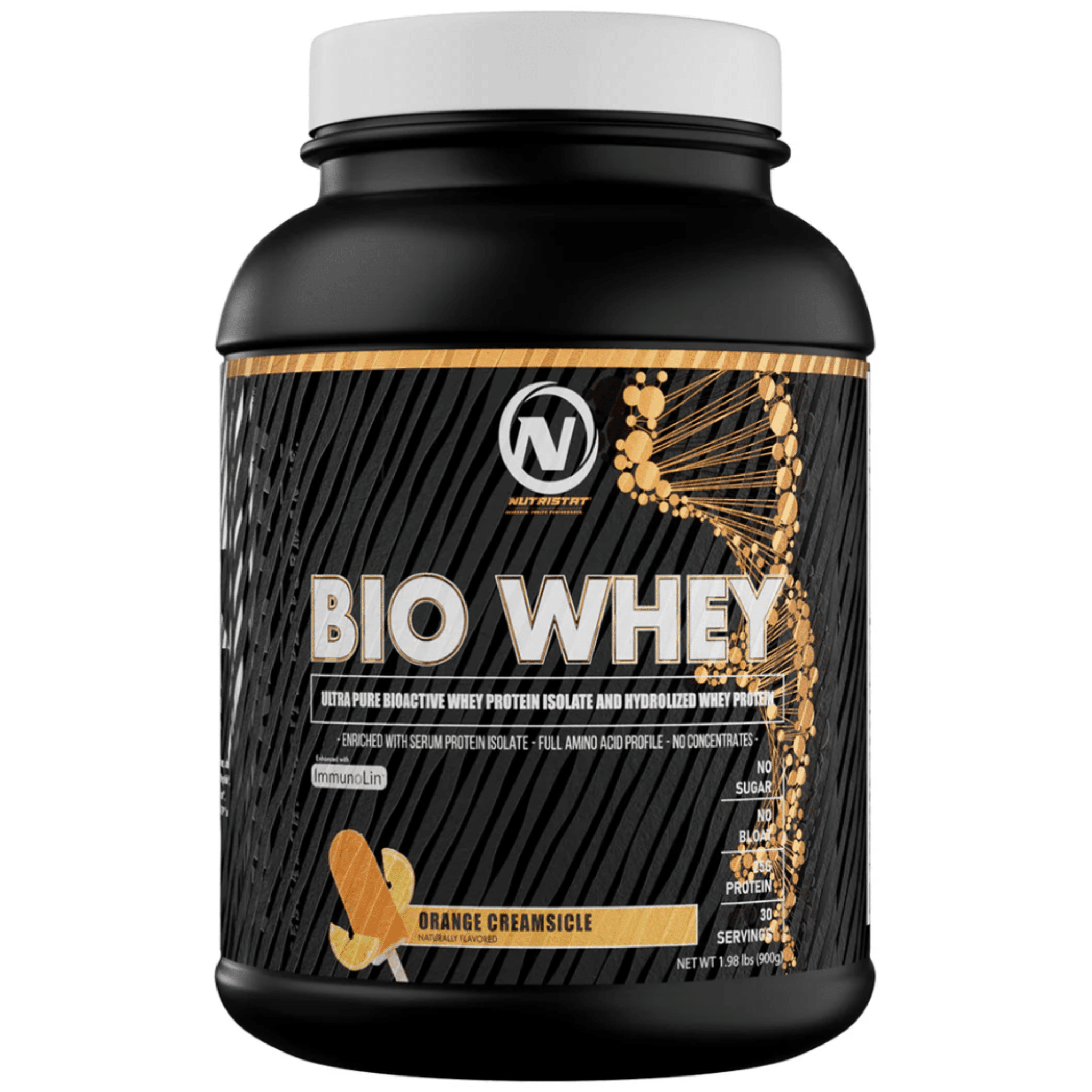 Nutristat Bio Whey protein powder, 2lb size, Orange Creamsicle flavor