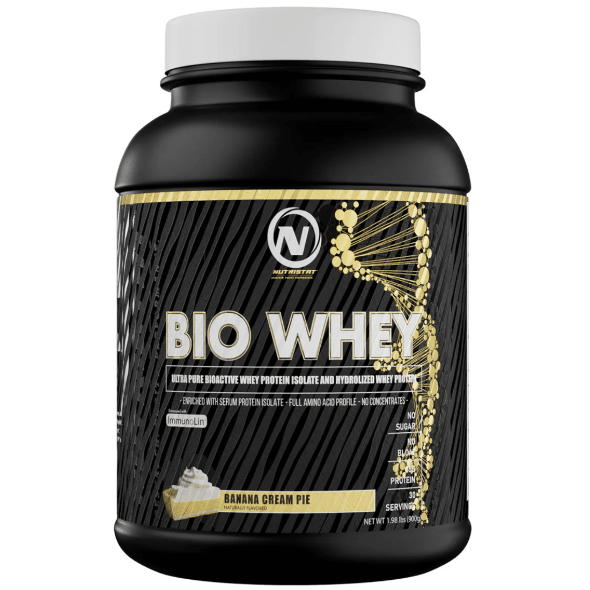 Nutristat Bio Whey protein powder, 2lb size, Banana Cream Pie flavor