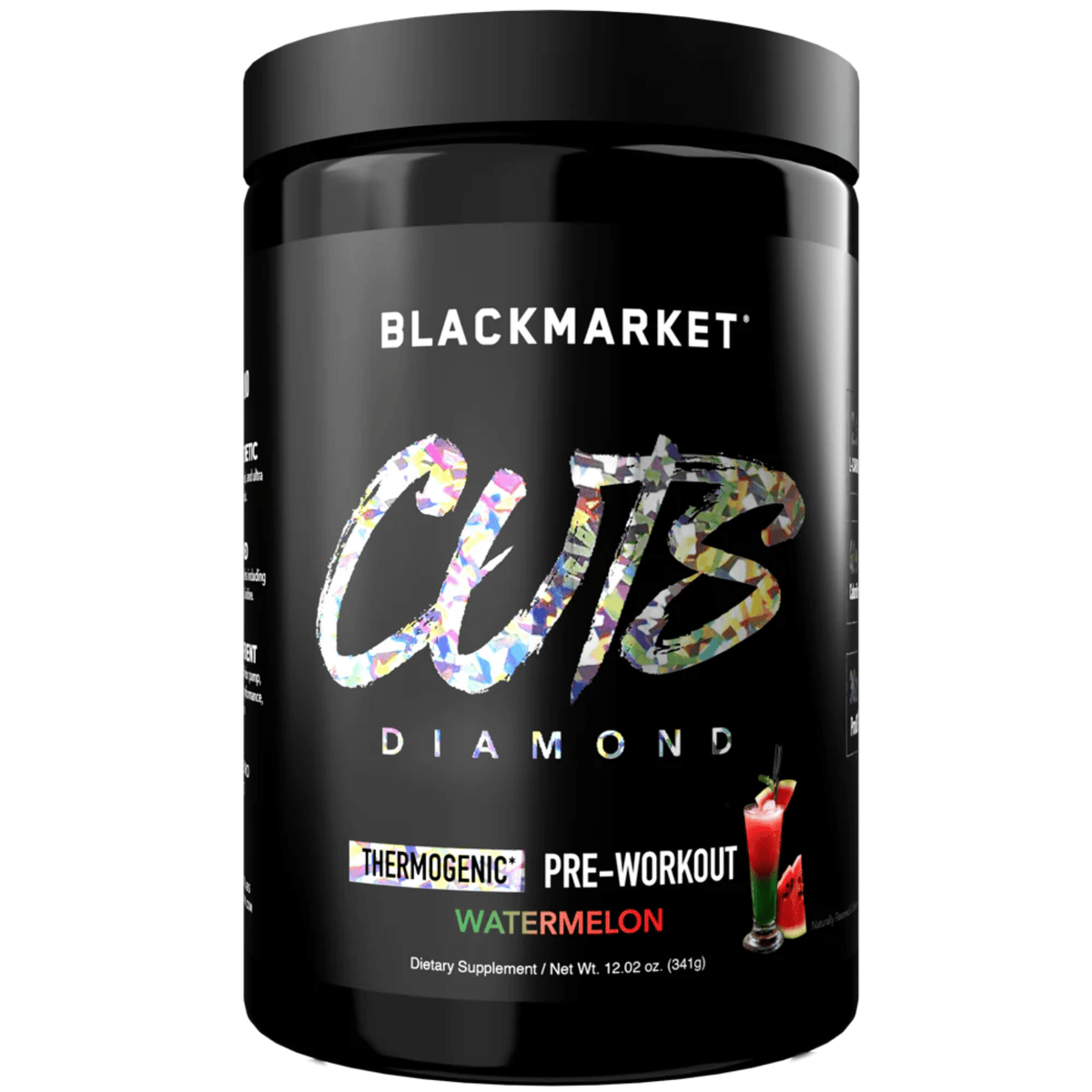 Black Market CUTS Diamond pre-workout powder, Watermelon flavor
