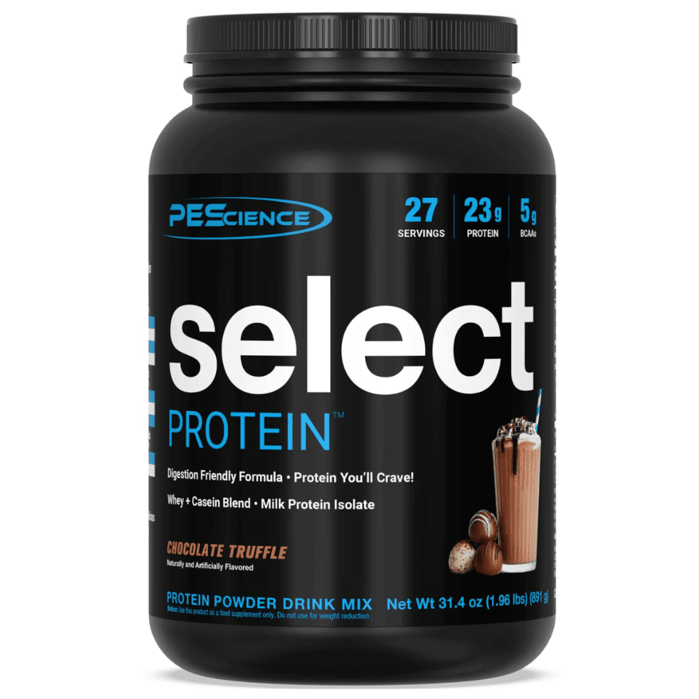 PES Select protein powder, 1.85lb size, Chocolate Truffle flavor