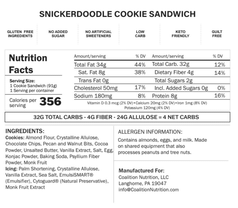 Fresh Baked Protein Cookie Sandwich - Snickerdoodle
