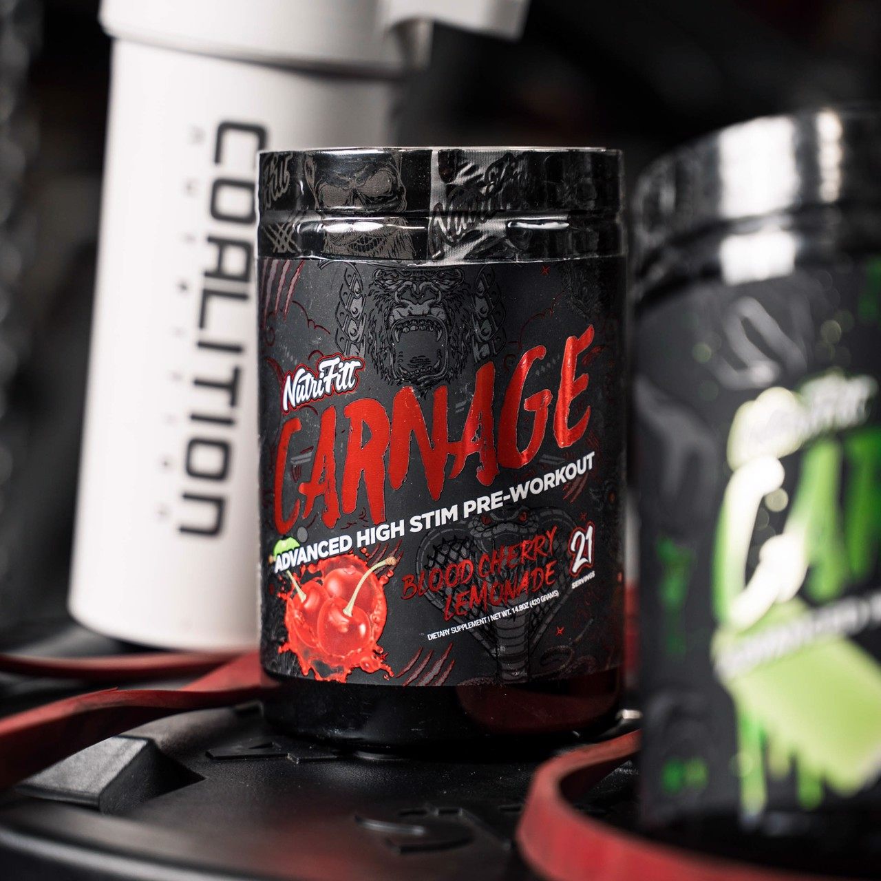 Blood Cherry Lemonade Nutrifitt Carnage High stim pre workout Coalition Nutrition