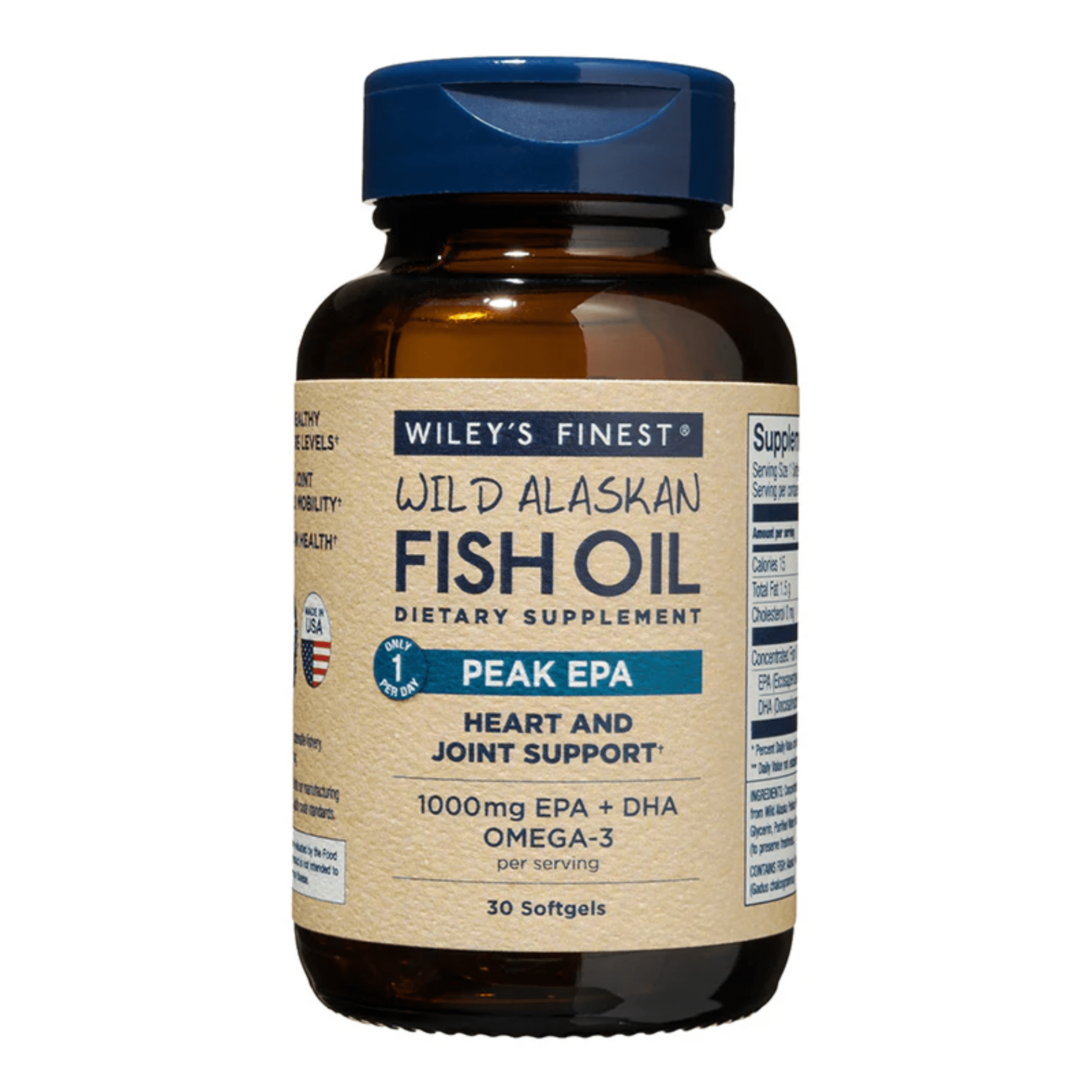 Wiley's Finest Peak EPA – High-Potency Wild Alaskan Fish Oil, 1000mg