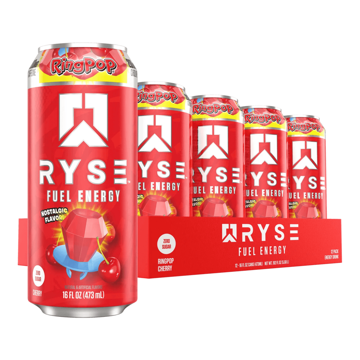 Ryse Energy, 12ct size, Ring Pop Cherry flavor