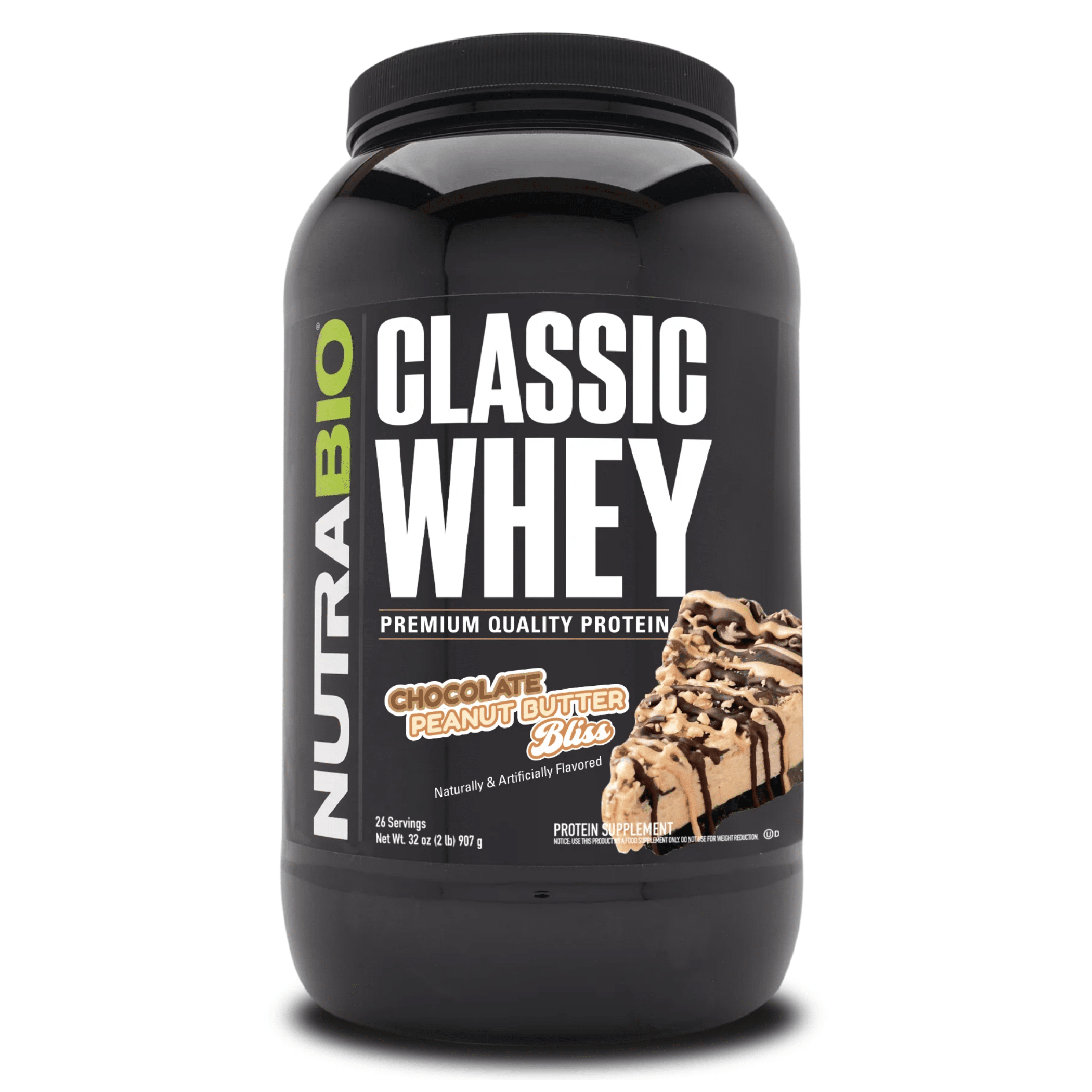 NutraBio Classic Whey Protein — 25g WPC80 Whey Protein Concentrate