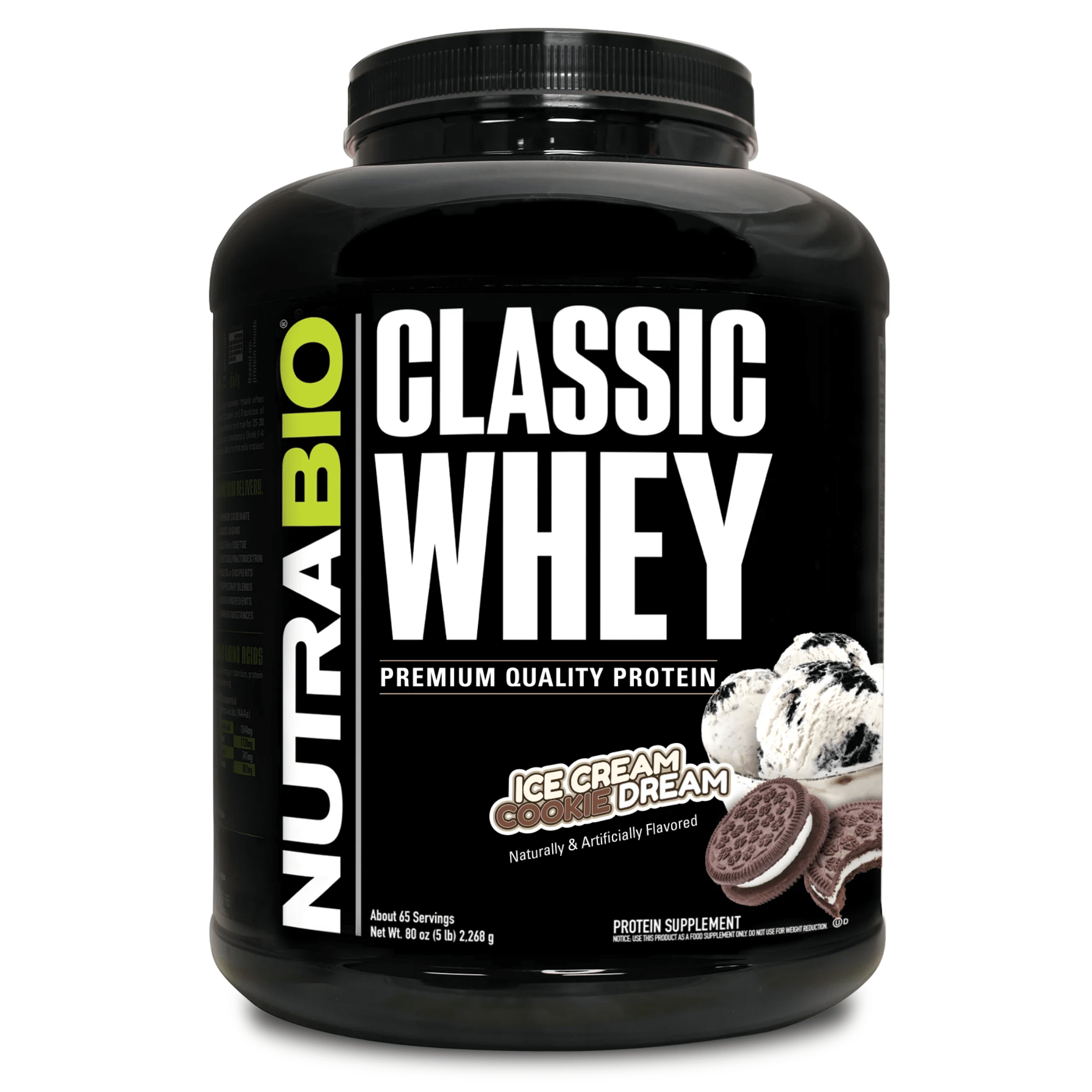 NutraBio Classic Whey Protein — 25g WPC80 Whey Protein Concentrate