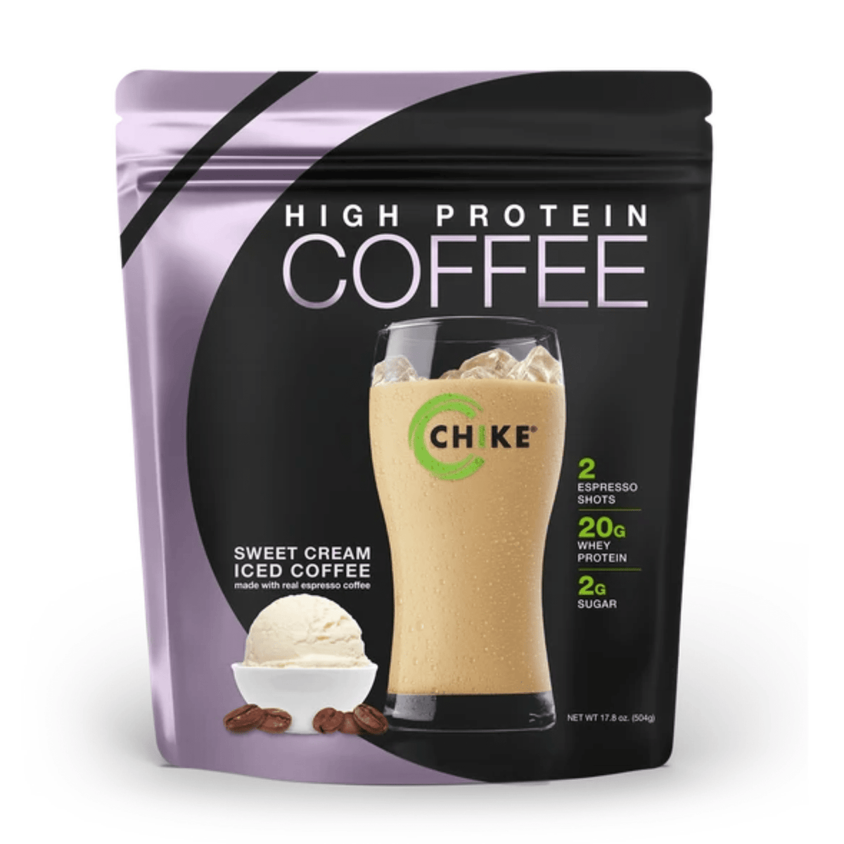 Chike High Protein Iced Coffee Sweet Cream 14 serving bag, 20g whey protein