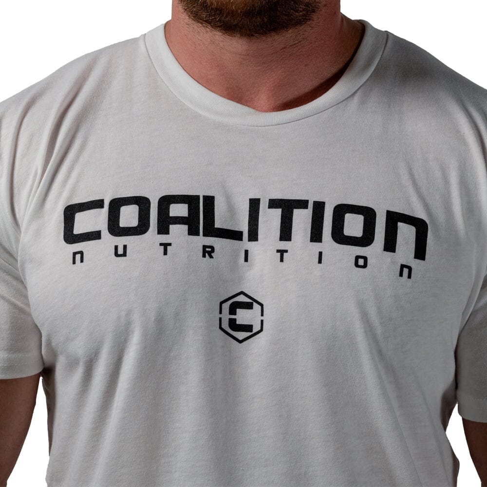 Logo Coalition Nutrition Premium Black Logo Tee - White