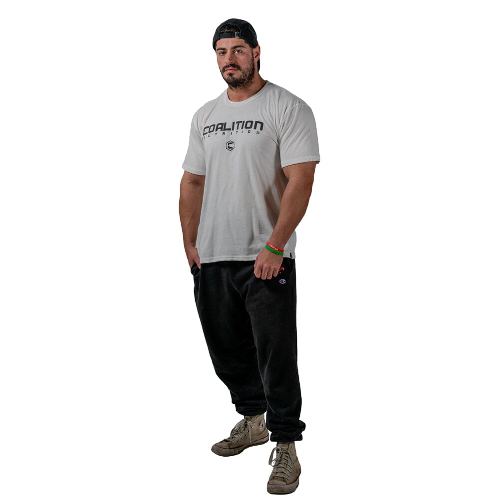 Front Coalition Nutrition Premium Black Logo Tee - White