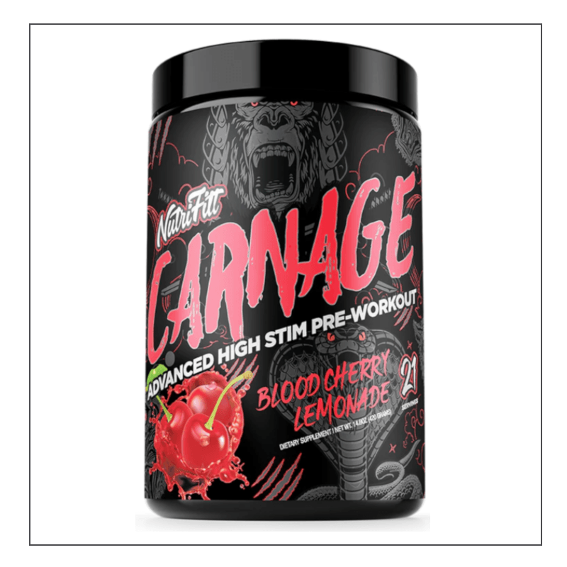 Blood Cherry Lemonade Nutrifitt Carnage High stim pre workout Coalition Nutrition 